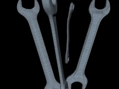 Wrench Middle Poly 3D model