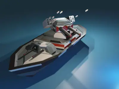 War ship  Low-poly 3D model