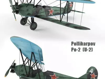 pollikarpov russian biplane polokarpov 3D model