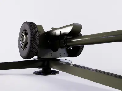 122-mm howitzer D-30 Low-poly 3D model