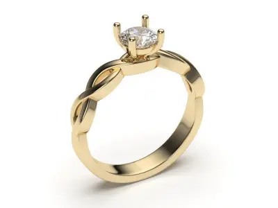 solitaire with ring sizes  8 part S116 3D print model