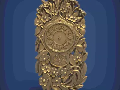 Carved clock for 3D printing and CNC 3D print model 25