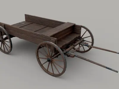 Old cart Low-poly 3D model buy