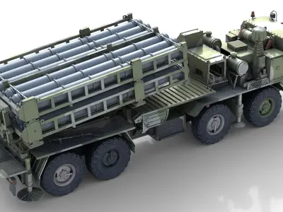Vityaz S350E Missile Launcher Low-poly 3D model