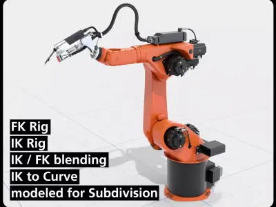 KUKA Hybrid Laser welding Robot IK and FK 3D model
