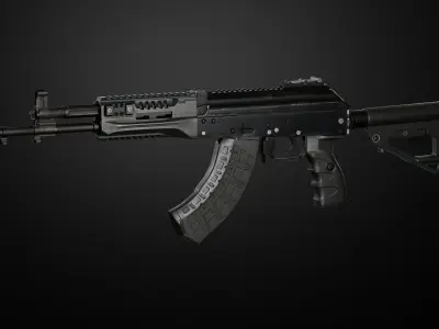 AK-15 Assault rifle Low-poly 3D model