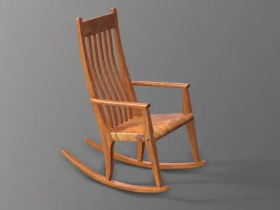 Wood Rocking Chair 3D model
