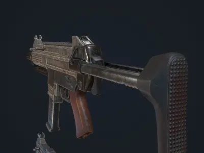 Criket gun Low-poly 3D model