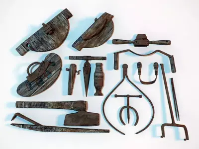 Assorted Coopers Tool Antique Hand Tools 3D model