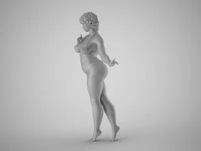 Slenderness woman in 3D print model