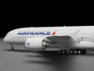 Airbus A380-800 with AirFrance Livery  3D model