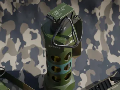 Stun Grenade M84 - Flashbang Free low-poly 3D model