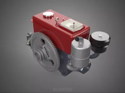 CHINA SMALL DIESEL ENGINE ELECTRIC SELF STARTER MOTOR FLYWHEEL 3D model