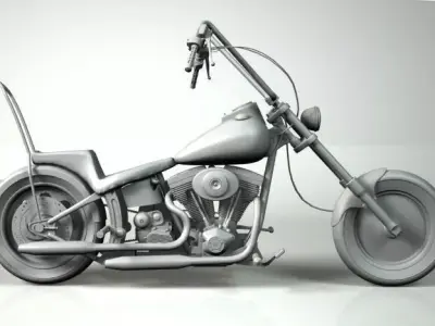 MOTORCYCLE CHOPPER HD 3D model