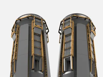 sci-fi Architecture kitbash 3 3D model
