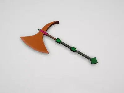 Game asset Vibrant Stone-Tipped Axe 3D model