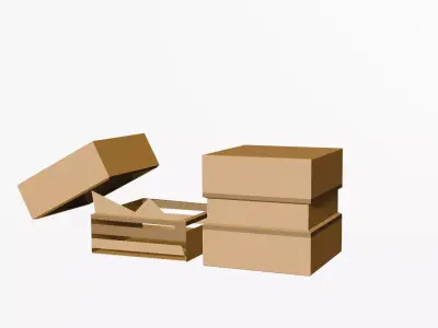 Broken Crate Game Ready Low poly Low-poly 3D model