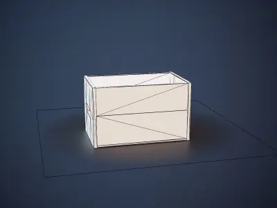 Wooden Food Crate Low-poly 3D model