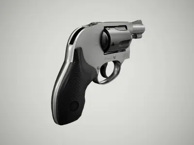 Smith and Wesson Model 638 Revolver Low-poly 3D model