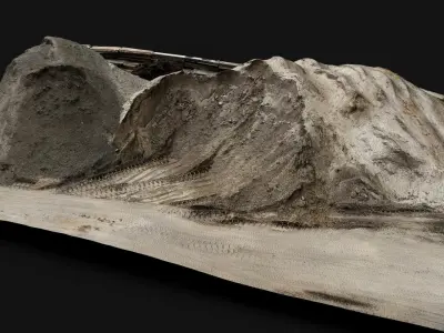 construction-site terrain sand piles pt2 photogrammetry Low-poly 3D model