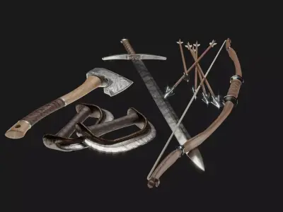 Weapon Pack Low-poly 3D model purchase