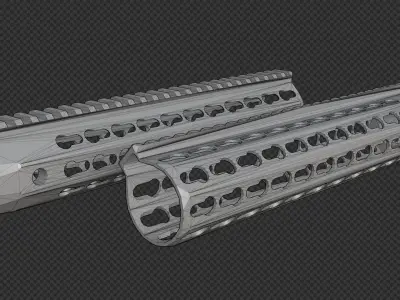 AR-15 KAC URX4 1075Inch KeyMod Handguard Low-poly 3D model