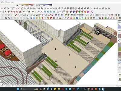 Main entrance commercial building 3D model