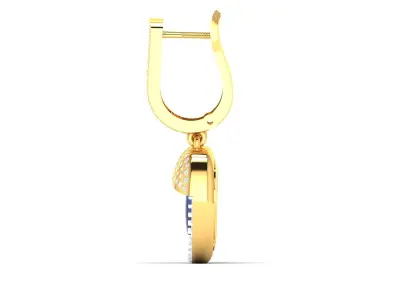 Women Oval Stone Earring 3D print model