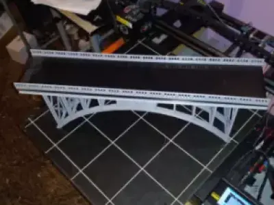 HO scale two lane bridge 3D print model
