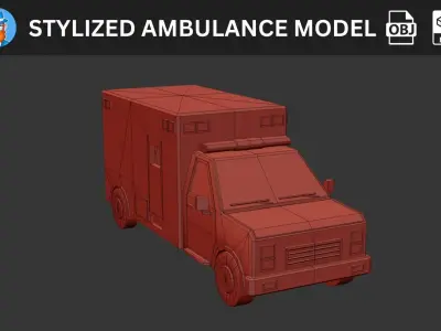 Stylized Ambulance 3D Model 3D model