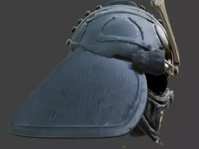 Cyber-Samurai Tactical Shogun Kabuto helmet 3D Model Low-poly 3D model