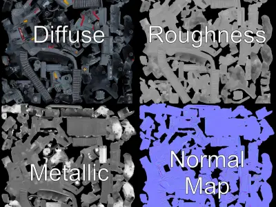 Futuristic Tank Model Pack with HighDetail Design Low-poly 3D model