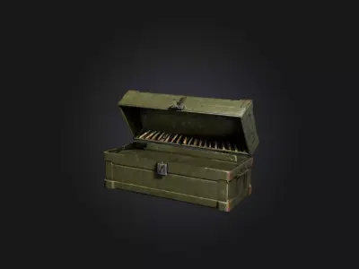 Realistic Ammunition Box Model Low-poly 3D model