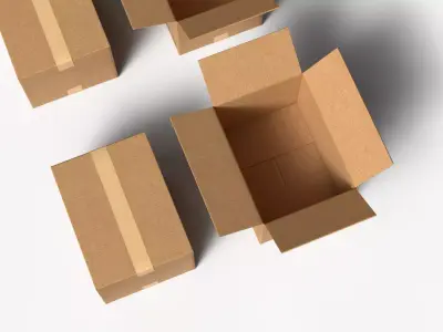 Cardboard Box  Medium  Open  Closed Mini Pack PBR 3D model