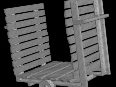 Wood Trolley  3D model