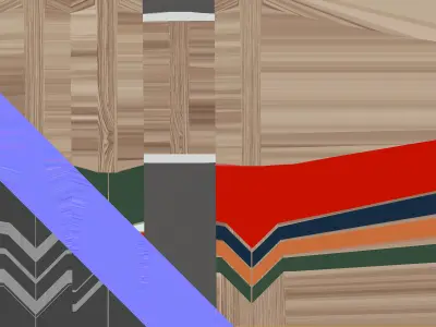 Decorative painted oars Part four 3D model