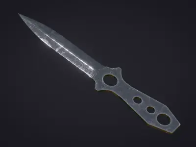 Throwing knife PBR Game Ready Low-poly 3D model