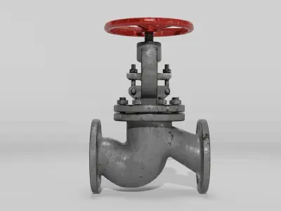 Valve metal gate Low-poly 3D model