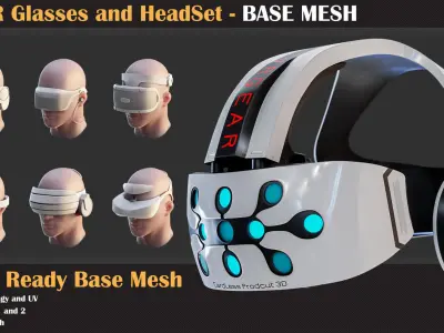 157 Mask and Helmet Base Mesh Bundle   3D model