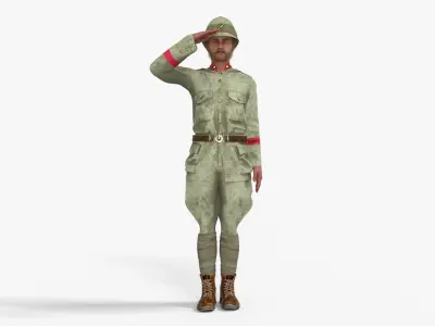 Steampunk Soldier Rigged Animated Low-poly 3D model