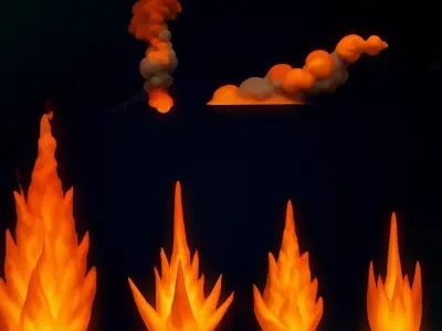  explosion fire and smoke effects pack perfect for military 3D print model purchase