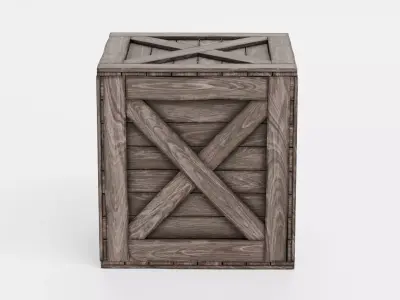 Wooden Crate V5 - Clean Storage and Transport Box 3D model