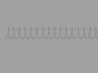 Barbed Wire Fence 3D model