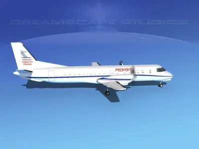 SAAB 2000 Piedmont Commuter 3D model