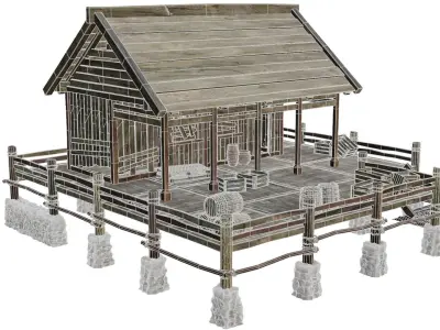 Old Lake House 23 PBR 4K GameReady Low-poly 3D model
