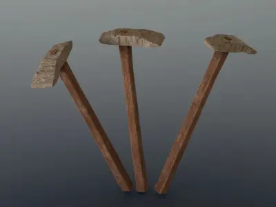 Hoe - Stone Low-poly 3D model