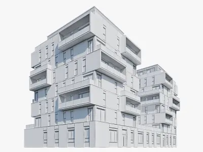 Modern residential building 5(1) 3D model