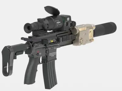 Gun Assault Rifle HK 416 3D model