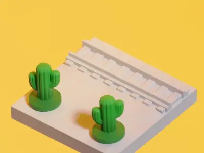 Mini City - Rail Road Tracks 3D print model
