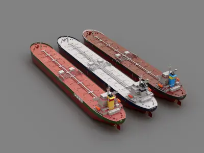  PANAMAX  tankers 3 color Low-poly 3D model